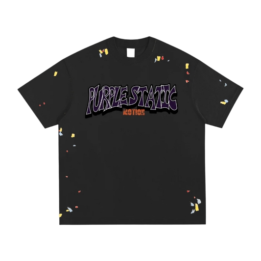 Purple Static Art Dept. Black T-Shirt